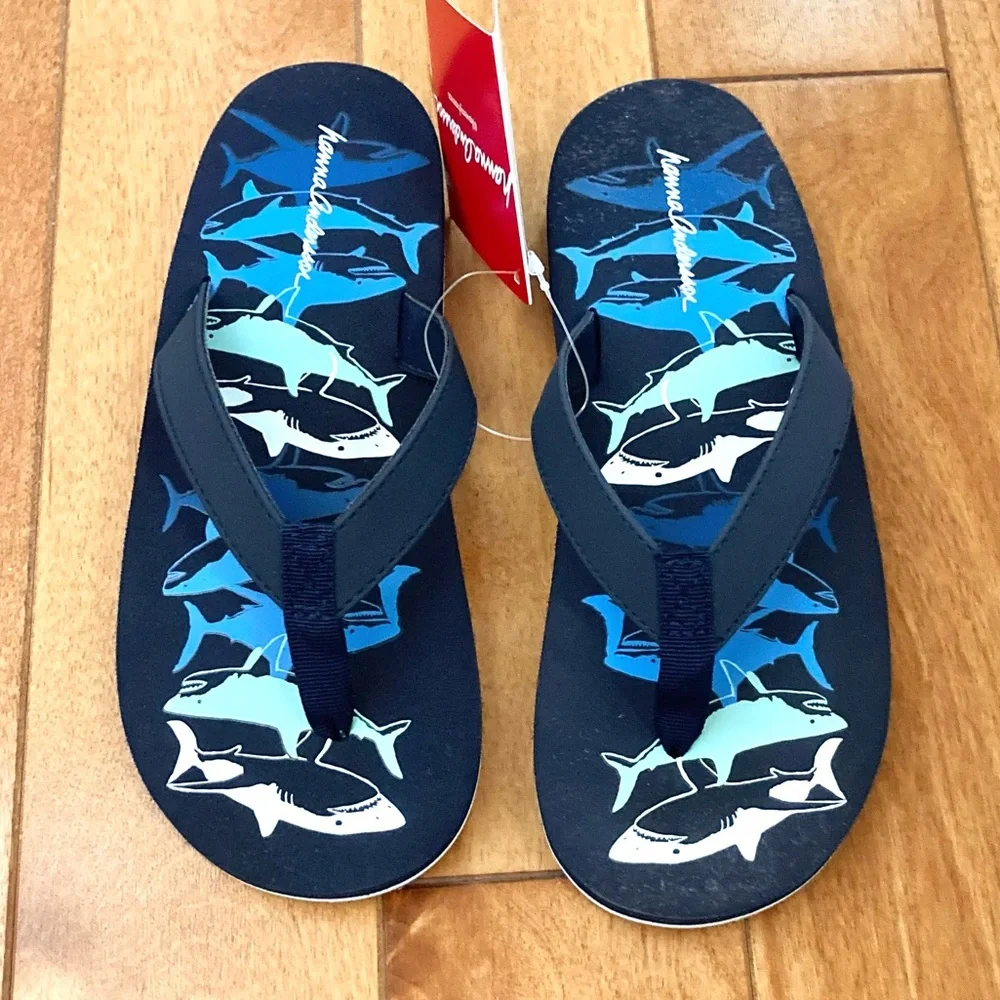 NWT Hanna Andersson Shark Flip Flops Size 2